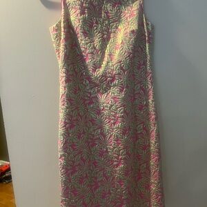 Floral Pink and Green Women's Dress